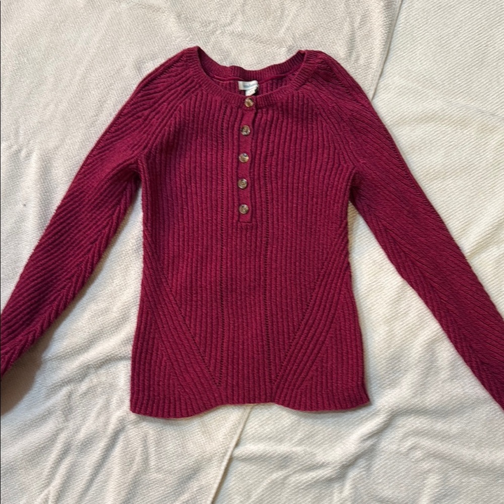 Sundance cotton/acrylic/silk Sweater with Button Detail